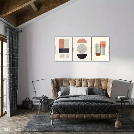 3pcs Coastal Wall Decor Line Decorative Poster Metal Print Ready to Hang Art