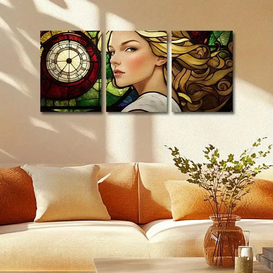 3pcs Time goddess Metal Print Ready to Hang Art