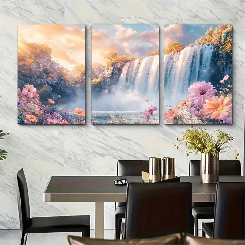 3pcs Niagara Falls Scenic Waterfall Metal Print Ready to Hang Art