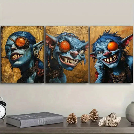 3pcs Forest demon (10) Wall Art Set Canvas Framed 40x60cm - High Quality Print 100% Australian Made Wall Canvas Ready to Hang