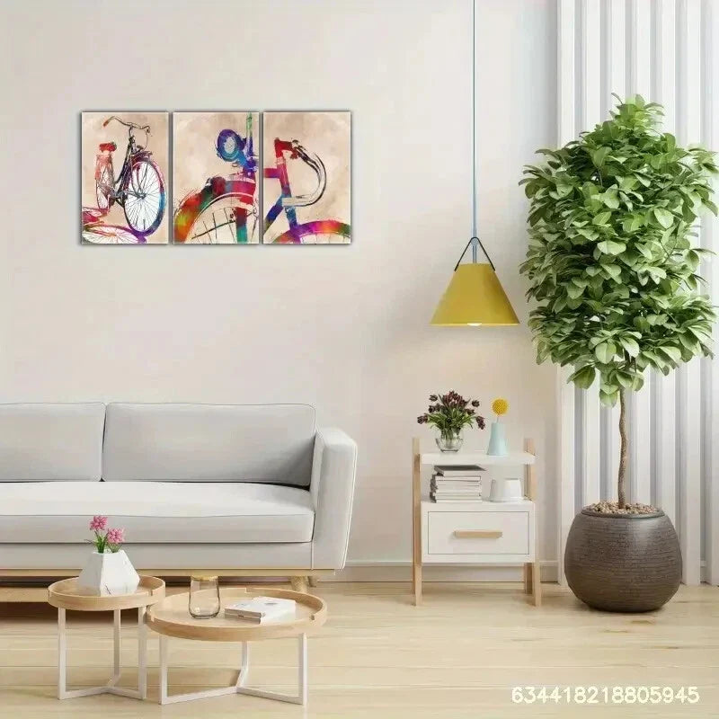 3pcs Bicycle sport art Prints Bike Metal Print Ready to Hang Art