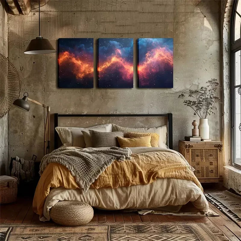3pcs Abstract Cloud And Light Wall Art Set Canvas Framed 40x60cm - High Quality Print 100% Australian Made Wall Canvas Ready to Hang