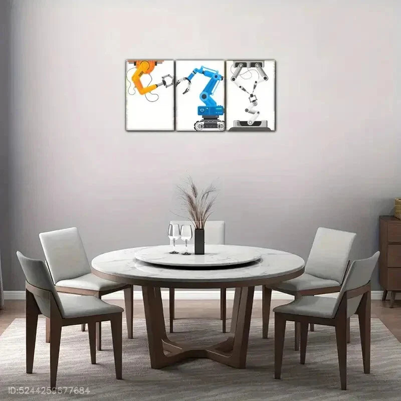 3pcs Space Artistic Engineering Machinery Poster Metal Print Ready to Hang Art