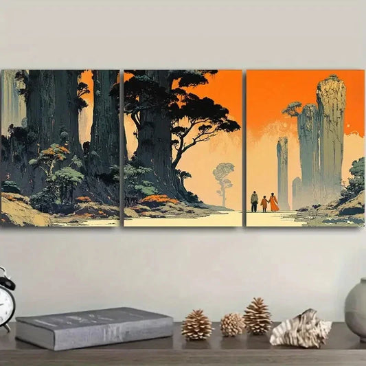 3pcs Strange Planet (4), Wall Art Set Canvas Framed 40x60cm - High Quality Print 100% Australian Made Wall Canvas Ready to Hang