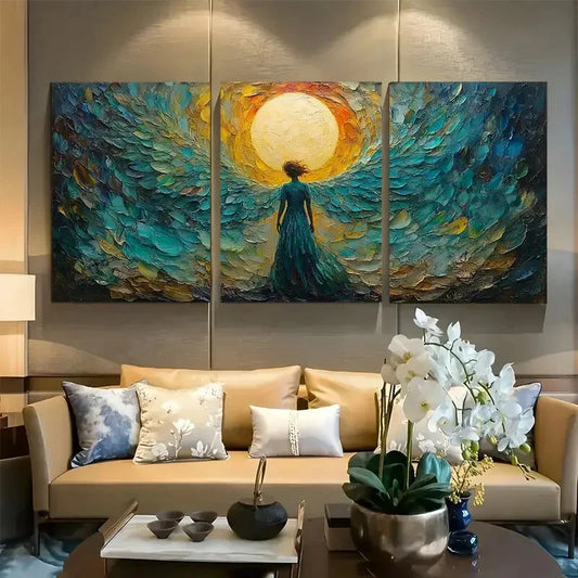 3pcs Angel Rising to The Heavens Metal Print Ready to Hang Art