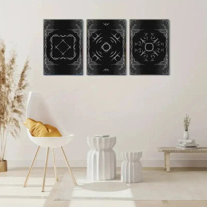 3pcs , Nordic and Asko Symbol, Rior, Metal Print Ready to Hang Art