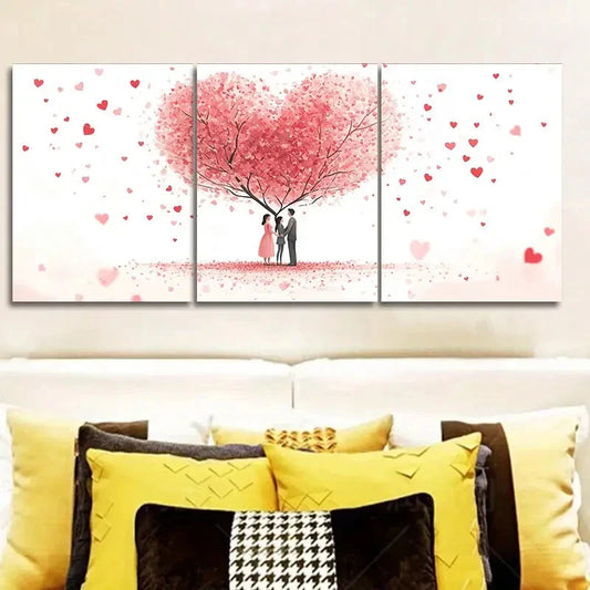 3pcs Lovers under the love tree Wall Art Set Canvas Framed 40x60cm - High Quality Print 100% Australian Made Wall Canvas Ready to Hang