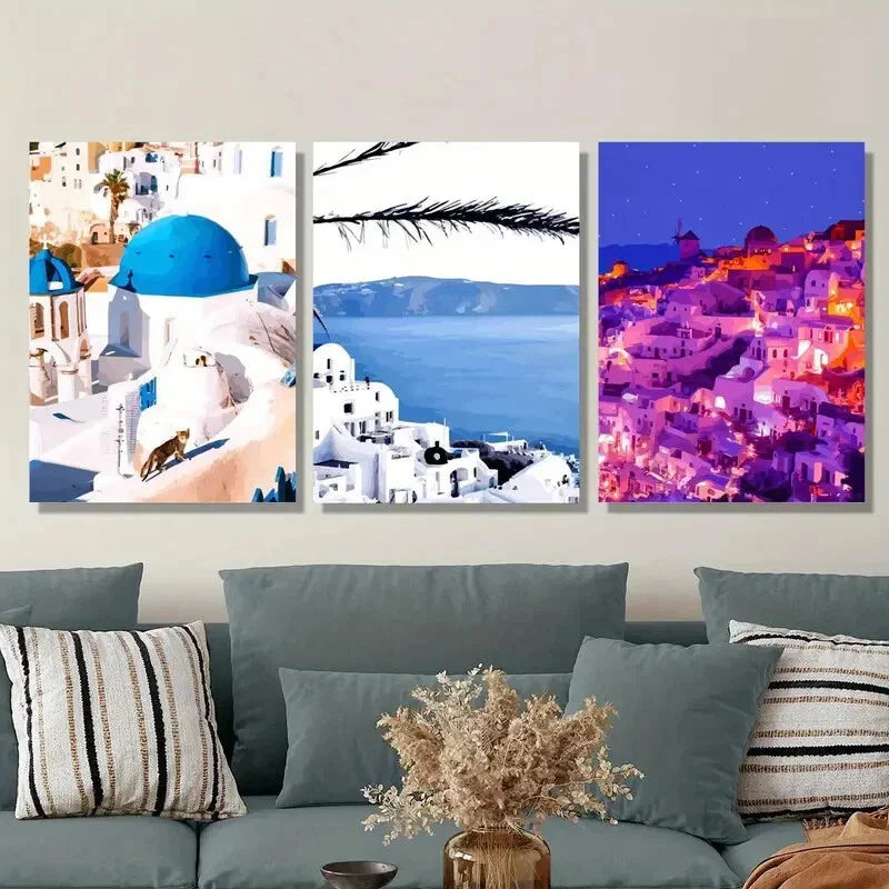 3pcs Cartoon anime art, minimalism Metal Print Ready to Hang Art