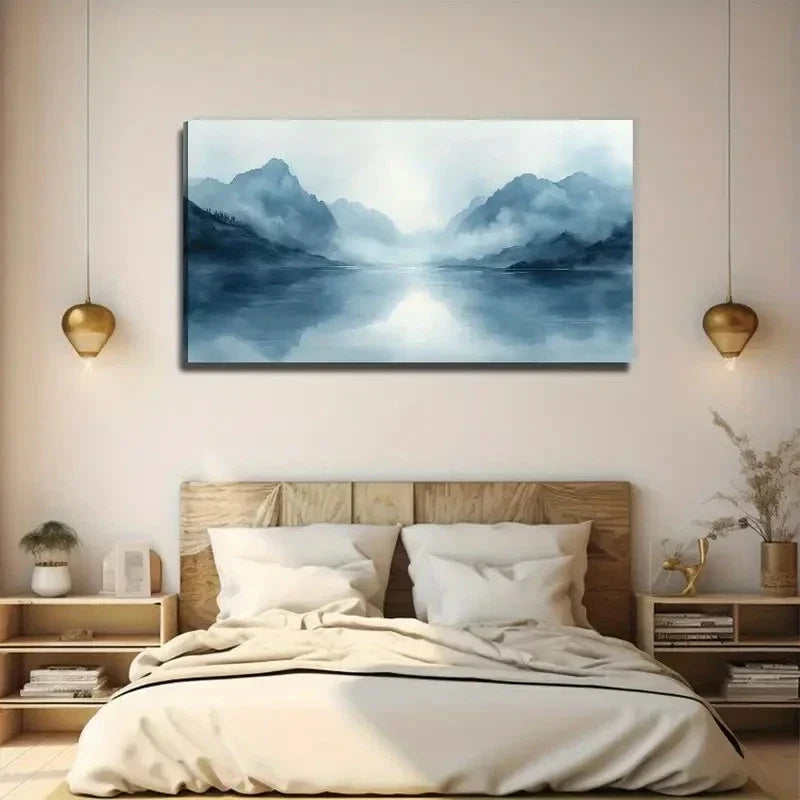Monochrome Landscape Wall Art Canvas Office Home Room Framed 120x60cm