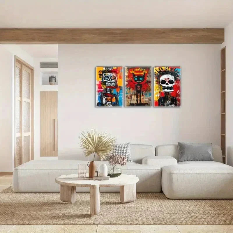 3pcs Abstract Expressionism Art Modern Art Style Metal Print Ready to Hang Art