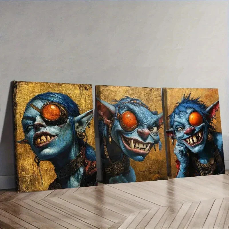 3pcs Forest demon (10) Wall Art Set Canvas Framed 40x60cm - High Quality Print 100% Australian Made Wall Canvas Ready to Hang