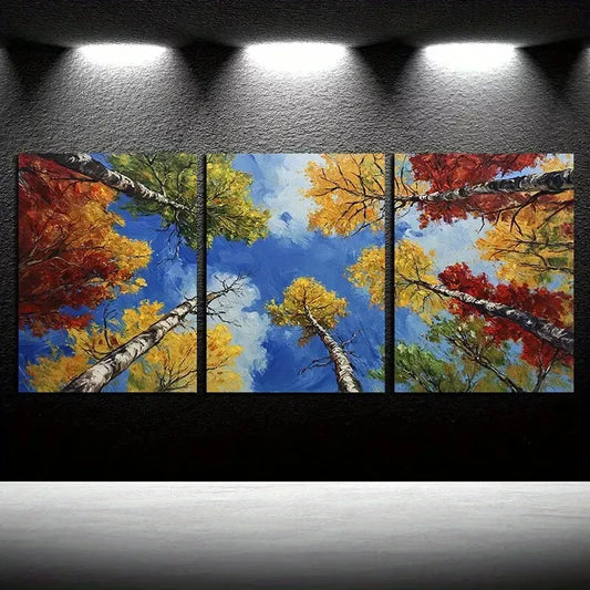 3pcs Sky in the Forest Canvas Framed 40x60cm - High Quality Print 100% Australian Made Wall Canvas Ready to Hang