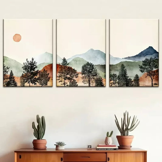 3pcs Leaf Pattern Painting Spring and Summer Wall Art Set Canvas Framed 40x60cm - High Quality Print 100% Australian Made Wall Canvas Ready to Hang