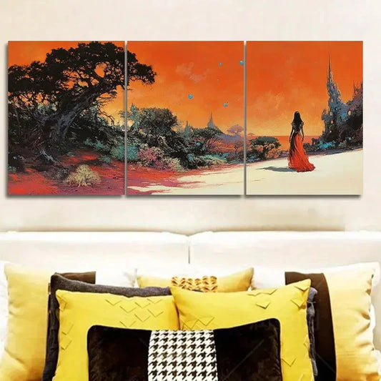 3pcs Strange planet (2), Luxurious Wall Art Set Canvas Framed 40x60cm - High Quality Print 100% Australian Made Wall Canvas Ready to Hang
