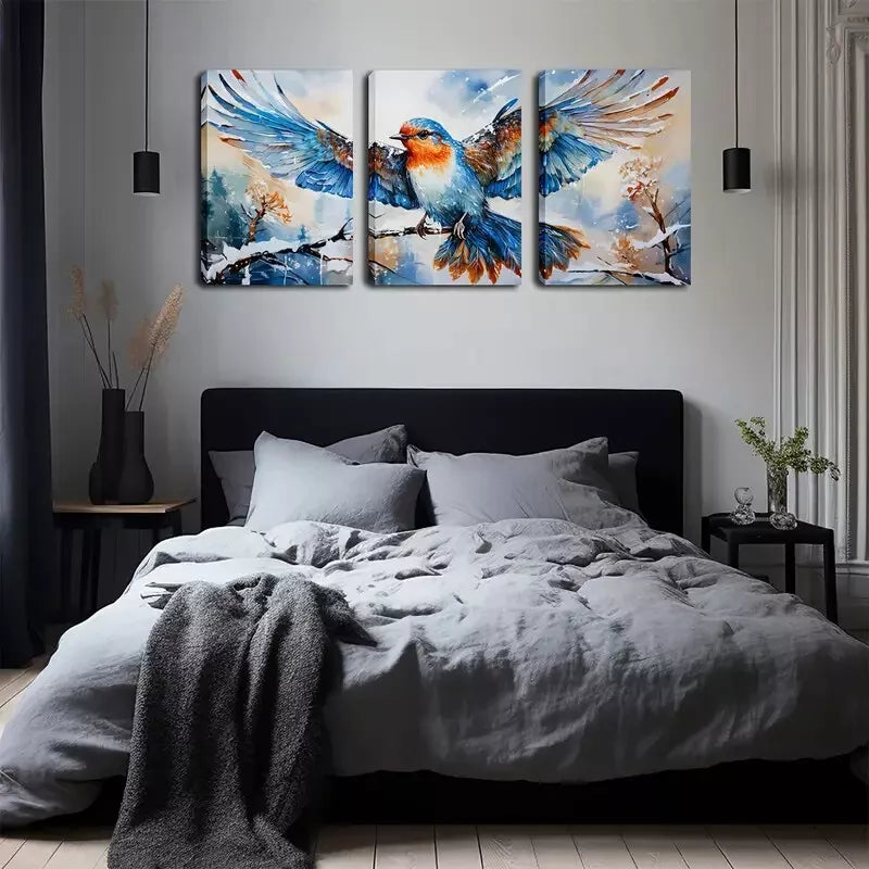 3pcs Exquisite Design, a Bird about to Take Off Wall Art Set Canvas Framed 40x60cm - High Quality Print 100% Australian Made Wall Canvas Ready to Hang