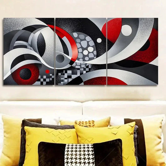3pcs Spiral of gray shadows Painting Wall Art Set Canvas Framed 40x60cm - High Quality Print 100% Australian Made Wall Canvas Ready to Hang