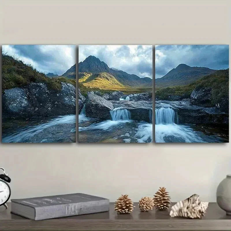 3pcs Scottish Highlands Wall Art Set Canvas Framed 40x60cm - High Quality Print 100% Australian Made Wall Canvas Ready to Hang