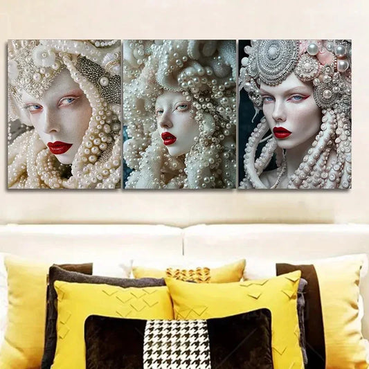 3pcs Octopus princess Wall Art Set Canvas Framed 40x60cm - High Quality Print 100% Australian Made Wall Canvas Ready to Hang