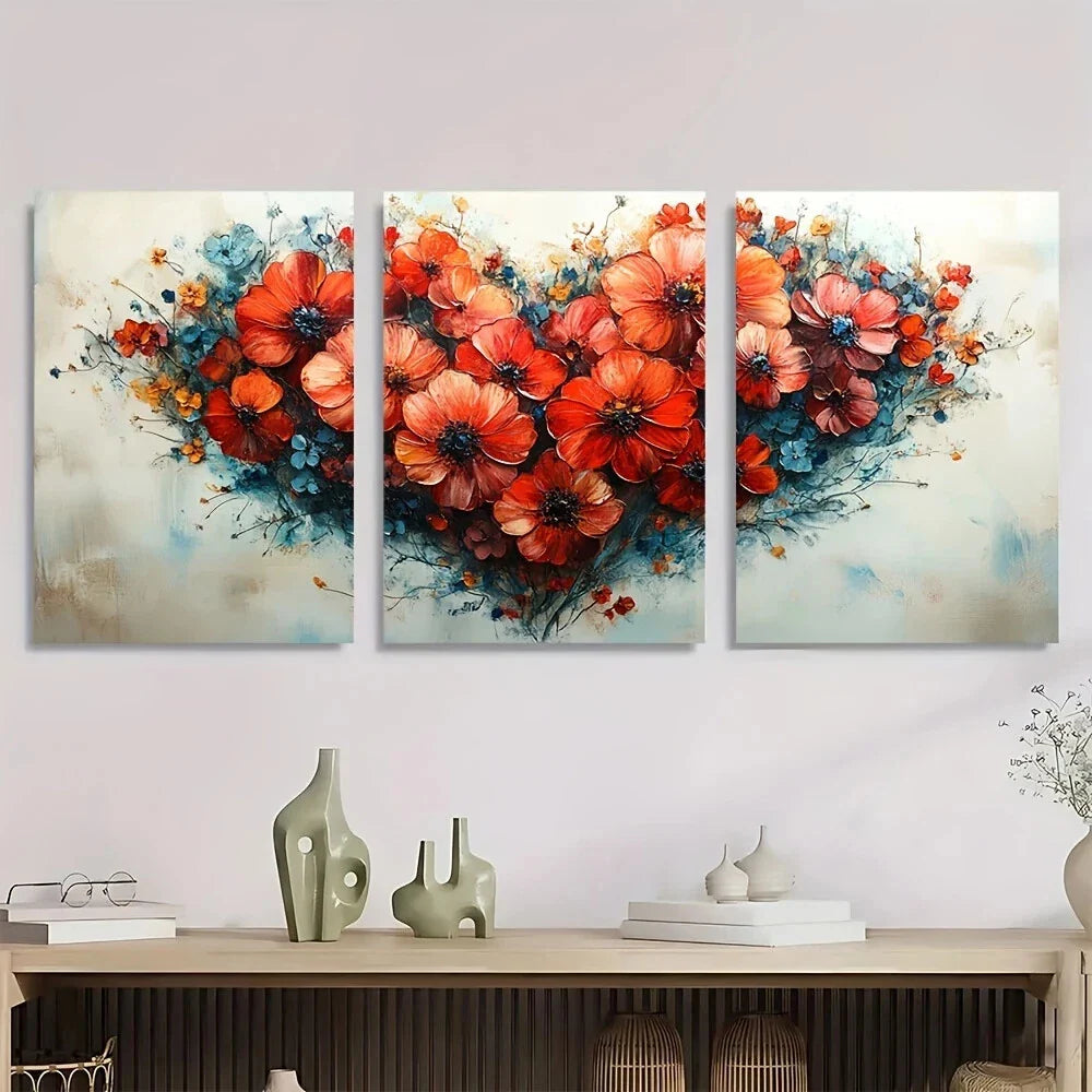 3pcs Painting Cutouts Colourful Metal Print Ready to Hang Art