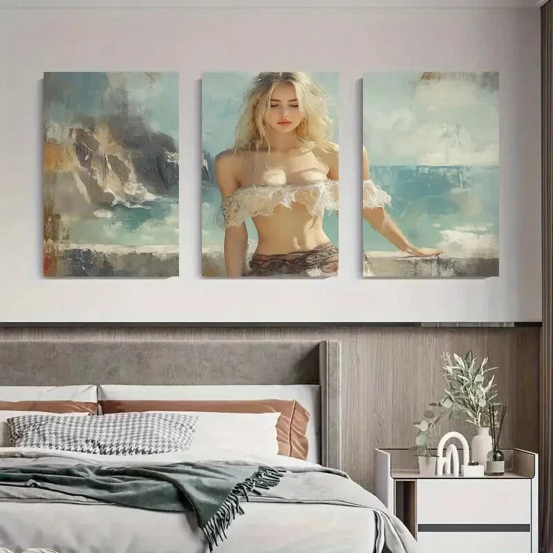 3pcs Serene Coastal Beauty Metal Print Ready to Hang Art