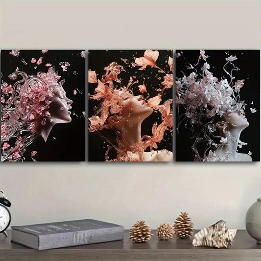 3pcs Featuring An Ethereal Figure Women Dark Wall Art Set Canvas Framed 40x60cm - High Quality Print 100% Australian Made Wall Canvas Ready to Hang