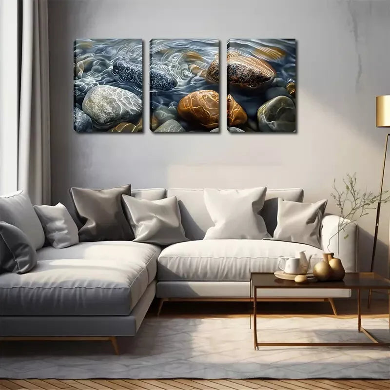 3pcs Art Deco Coastal Canvas Wall Art Set Canvas Framed 40x60cm - High Quality Print 100% Australian Made Wall Canvas Ready to Hang