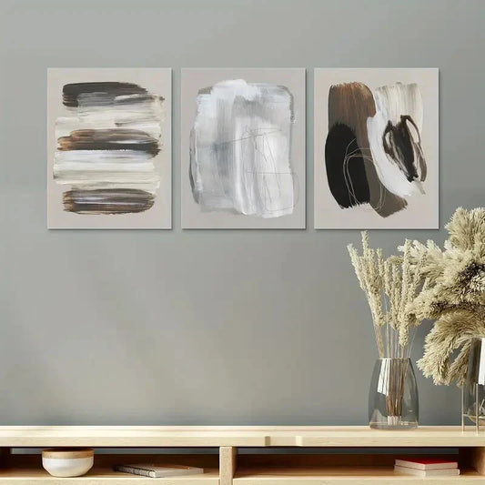 3pcs Nordic Minimalist Style Abstract Line Metal Print Ready to Hang Art