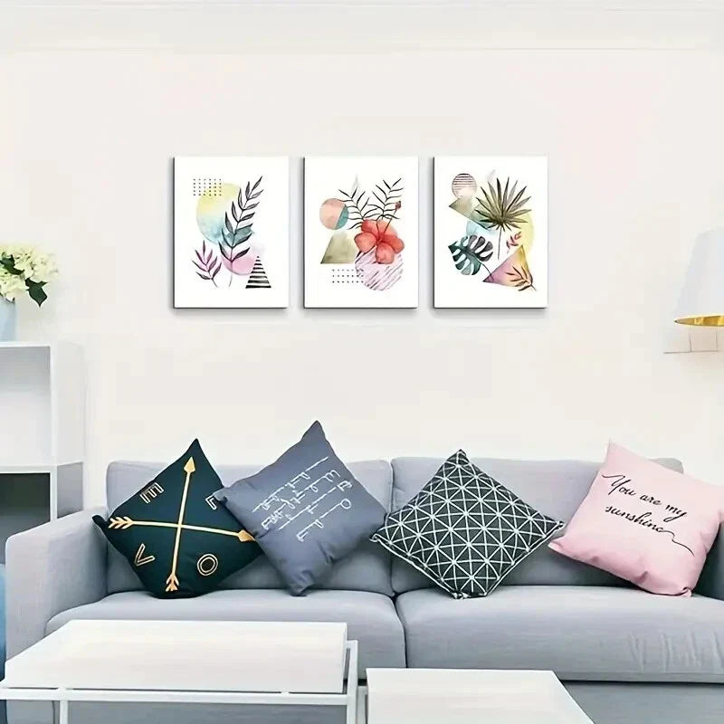 3pcs Kitchen Abstract Watercolor Paintings Metal Print Ready to Hang Art