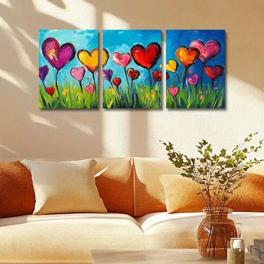 3pcs Love balloon Design Metal Print Ready to Hang Art