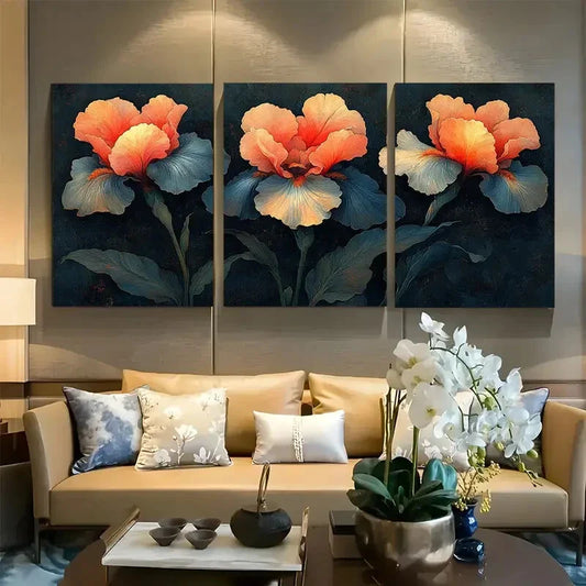 3pcs Moody Floral Dark Academia Metal Print Ready to Hang Art