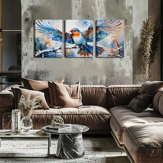 3pcs Exquisite Design, a Bird about to Take Off Wall Art Set Canvas Framed 40x60cm - High Quality Print 100% Australian Made Wall Canvas Ready to Hang