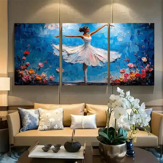 3pcs Impressionist Beautiful Ballet Dancer Metal Print Ready to Hang Art