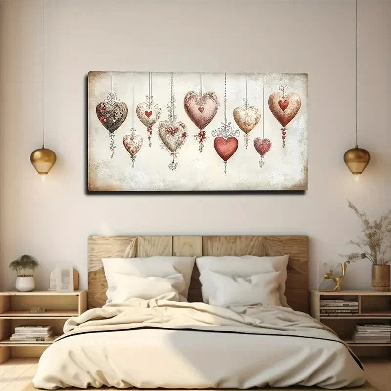 Red & White Color Scheme Wall Art Canvas Office Home Room Framed 120x60cm