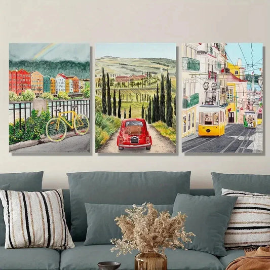 3pcs Austrian Murals, Innsbruck City Scenery Metal Print Ready to Hang Art Metal Print Ready to Hang Art