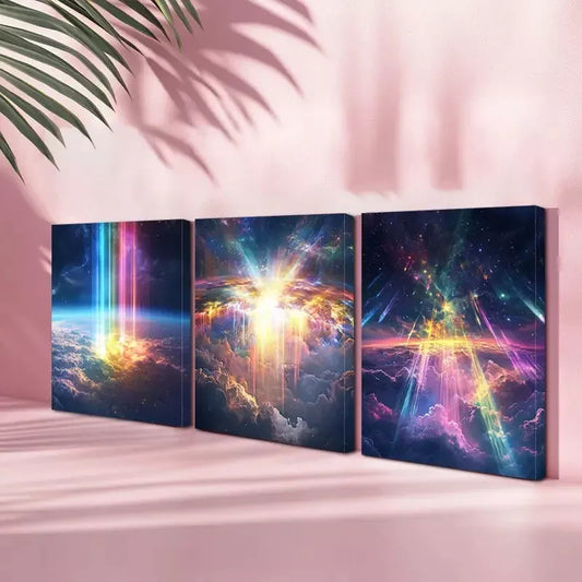 3pcs Elegant Galaxy Canvas Framed 40x60cm - High Quality Print 100% Australian Made Wall Canvas Ready to Hang