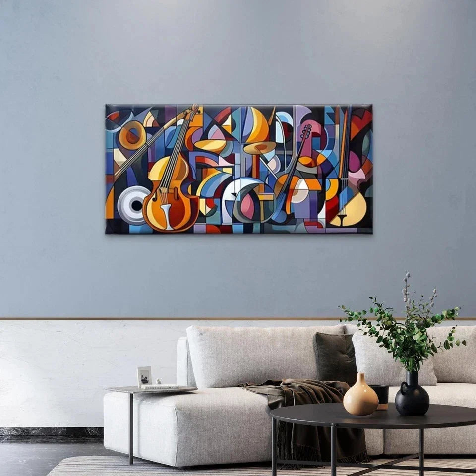Abstract Geometric Patterns Wall Art Canvas Office Home Room Framed 80x45cm