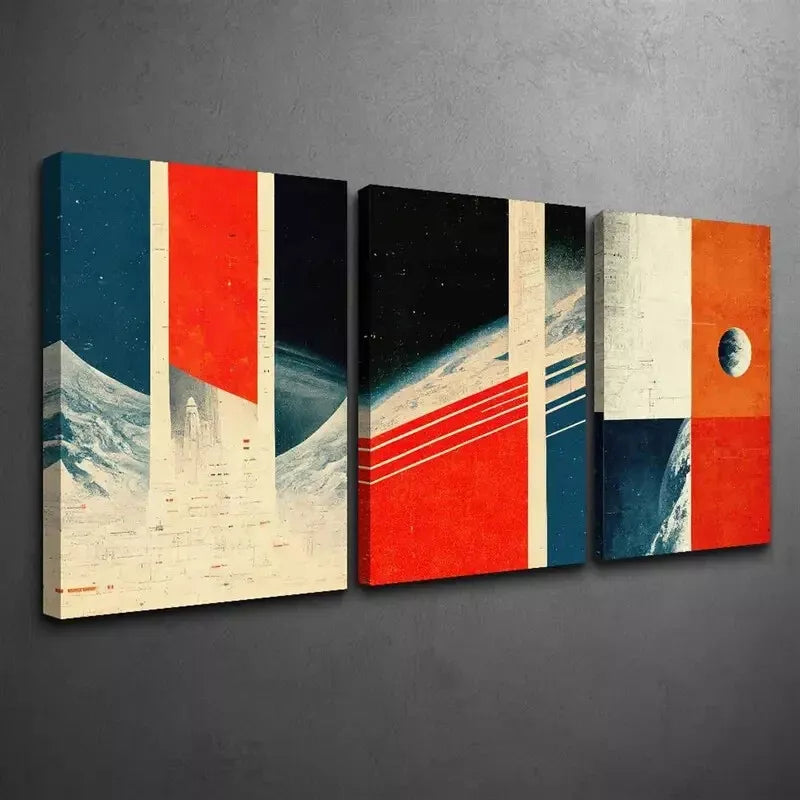 Modern Abstract Space Universe Design Canvas Framed 40x60cm - High Quality Print 100% Australian Made Wall Canvas Ready to Hang