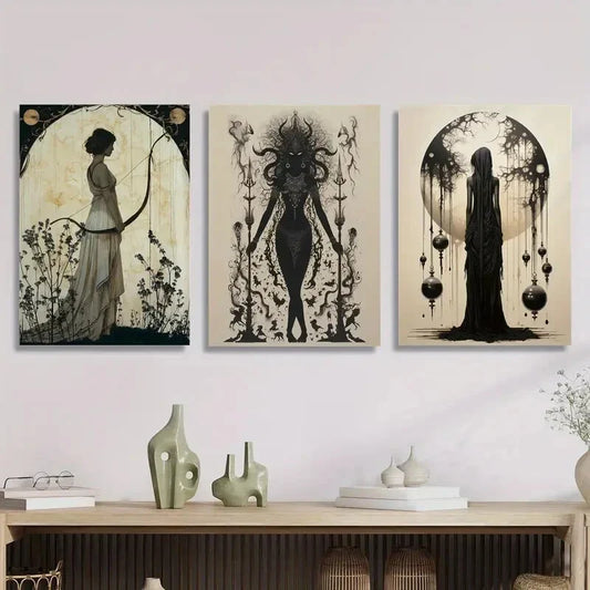 3pcs Goddess Kalima Metal Print Ready to Hang Art