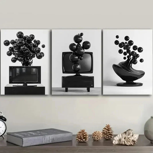 3pcs Many Floating Spheres Wall Art Set Canvas Framed 40x60cm - High Quality Print 100% Australian Made Wall Canvas Ready to Hang
