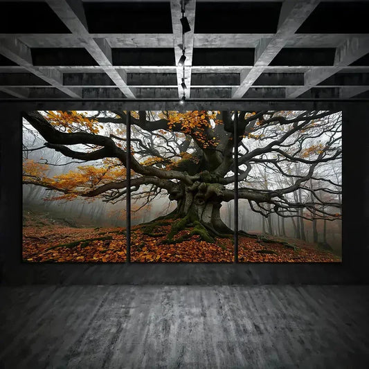 3pcs A Huge Tree Autumn Long Branches Wall Art Set Canvas Framed 40x60cm - High Quality Print 100% Australian Made Wall Canvas Ready to Hang