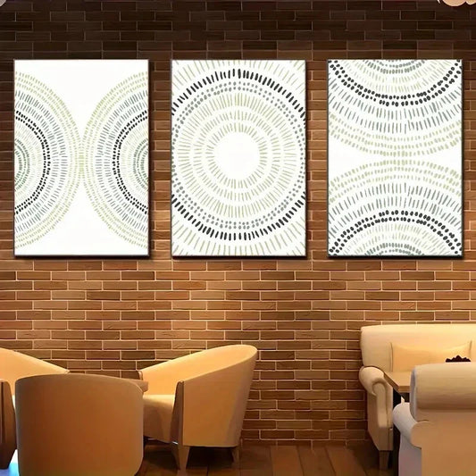 3pcs Abstract Art Geometric Poster Dormitory Metal Print Ready to Hang Art