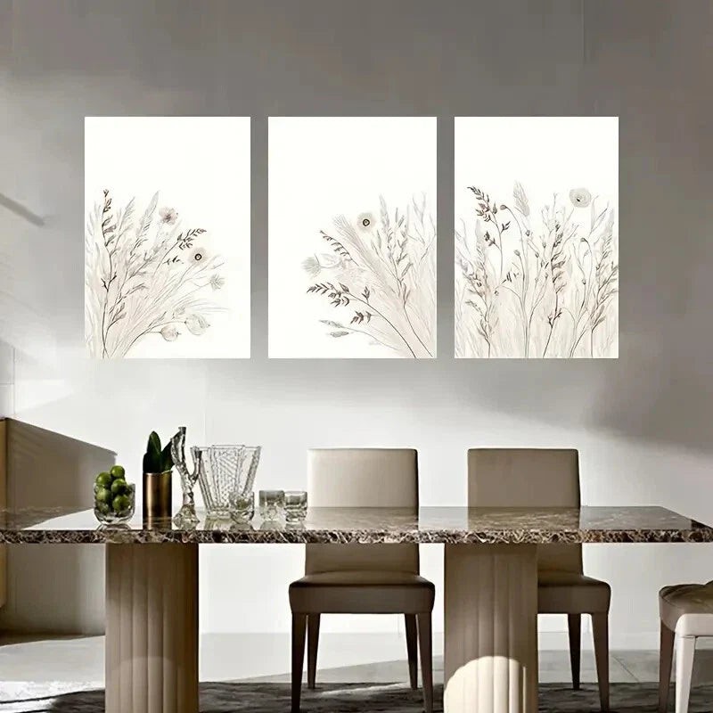 3pcs Plant Landscape Metal Print Ready to Hang Art