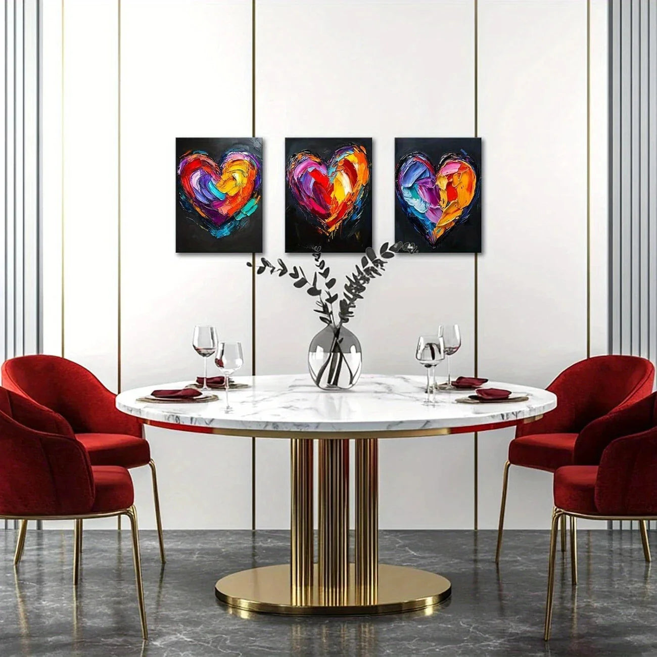 3pcs Graffiti Abstract Paintings Metal Print Ready to Hang Art