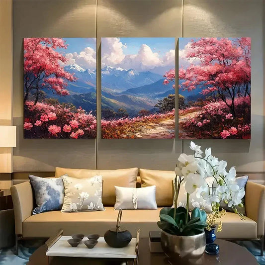 3pcs Cameron Highlands Malaysia Flowers Metal Print Ready to Hang Art