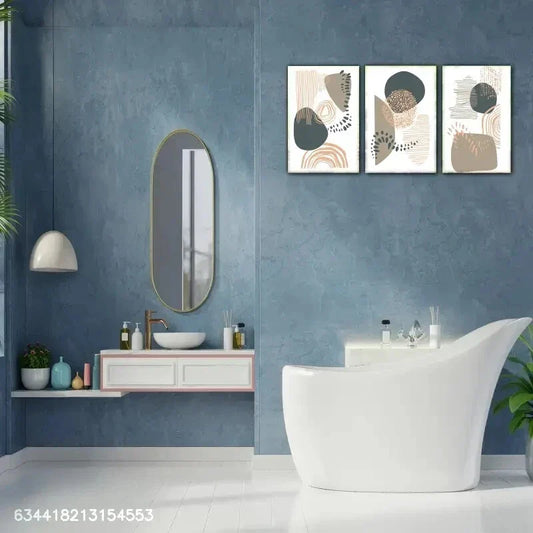 3pcs Geometric Decor Line Decorative Pattern Metal Print Ready to Hang Art