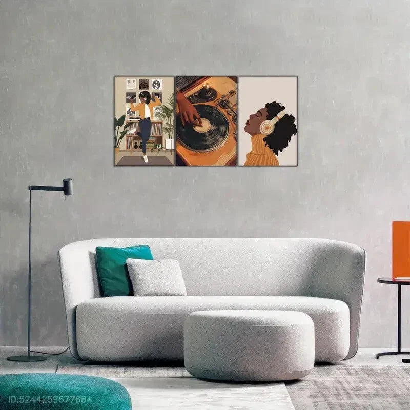 3pcs Fashion Art Posters Urban Art Trendy Art Metal Print Ready to Hang Art