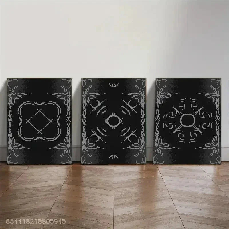 3pcs , Nordic and Asko Symbol, Rior, Metal Print Ready to Hang Art