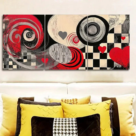 3pcs Art Painting Spiral Of Gray Shadows Metal Print Ready to Hang Art