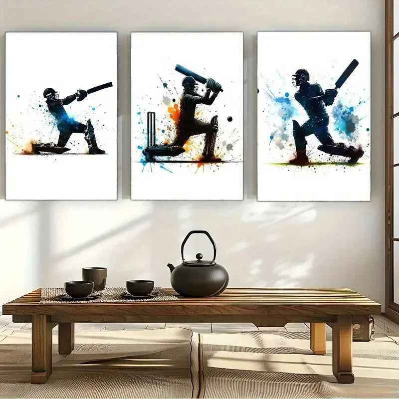3pcs Sports Art Colorful Posters Dormitory Metal Print Ready to Hang Art