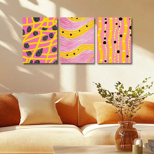 3pcs The Aboriginal Dot Metal Print Ready to Hang Art